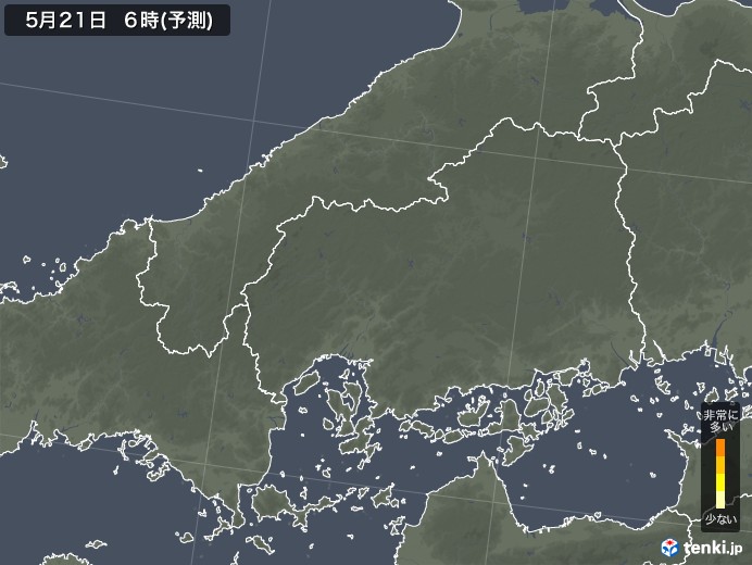 広島県のヒノキ花粉 飛散予測マップ 2024