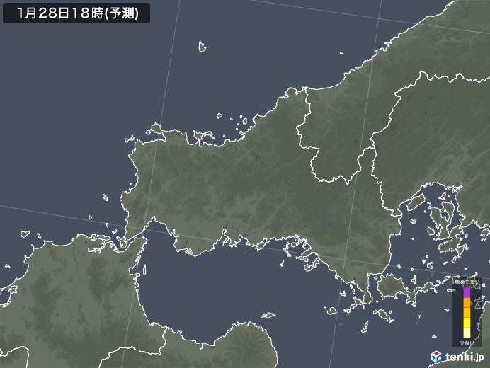 山口県のヒノキ花粉 飛散予測マップ 2024