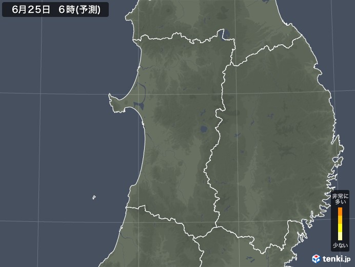 秋田県のヒノキ花粉 飛散予測マップ 2024