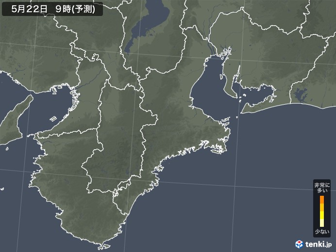 三重県のヒノキ花粉 飛散予測マップ 2024