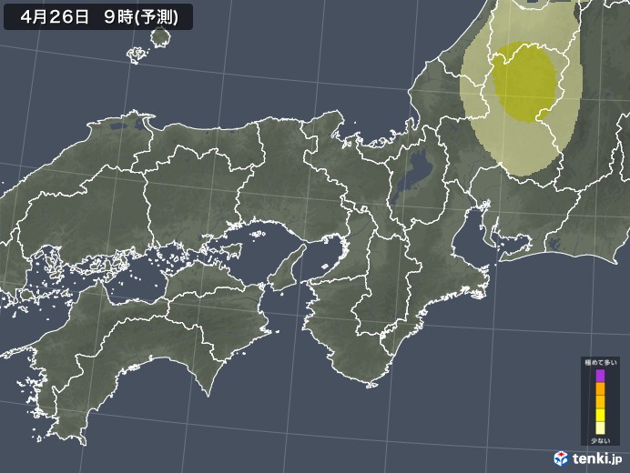 近畿地方のスギ花粉 飛散予測マップ 2024