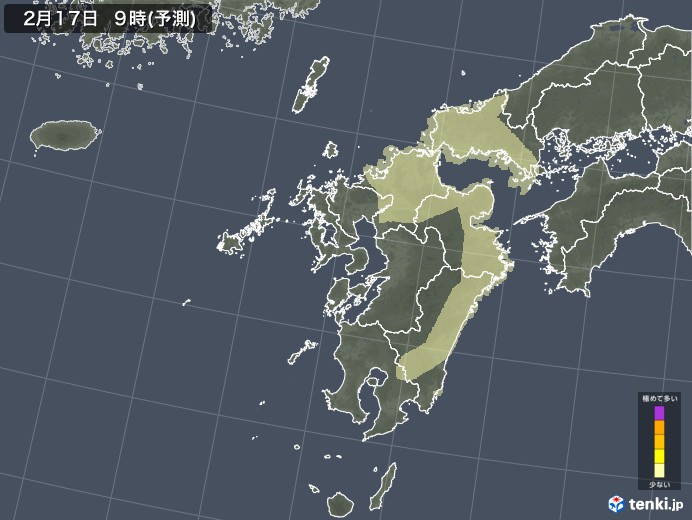 九州地方のスギ花粉 飛散予測マップ 2024