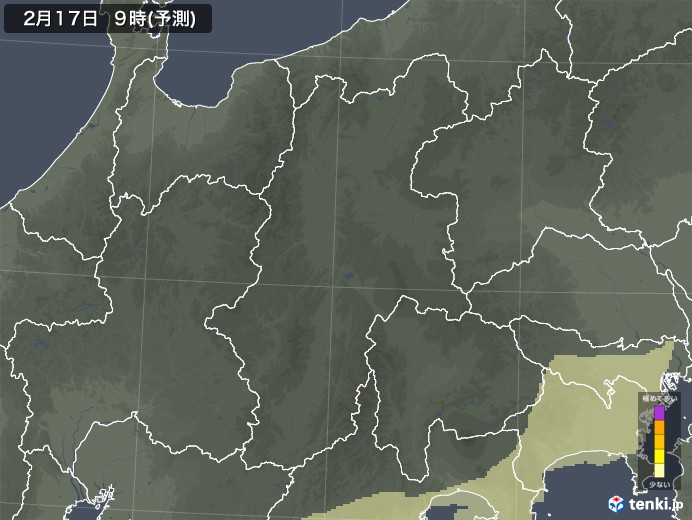 長野県のスギ花粉 飛散予測マップ 2025