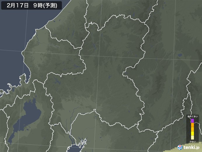 岐阜県のスギ花粉 飛散予測マップ 2025