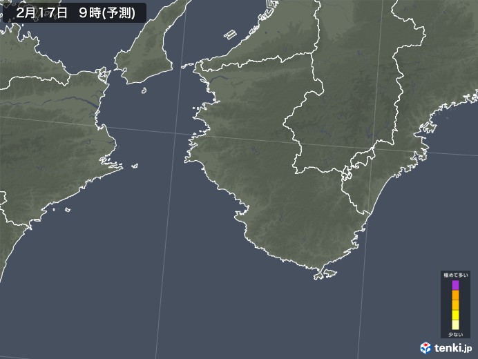 和歌山県のスギ花粉 飛散予測マップ 2025