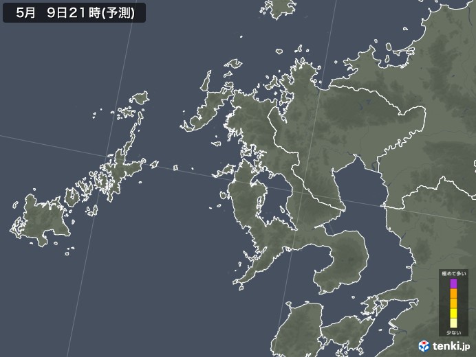 長崎県のスギ花粉 飛散予測マップ 2025