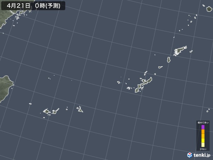 沖縄地方のスギ花粉 飛散予測マップ 2024