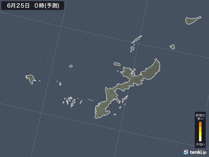 沖縄県のスギ花粉 飛散予測マップ 2024