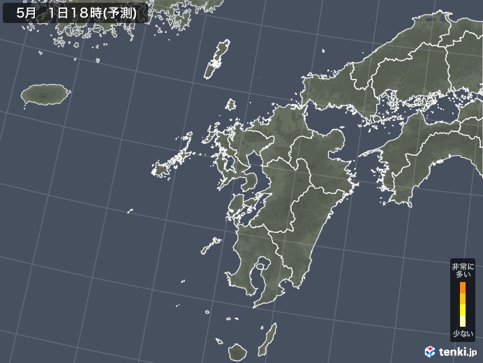 九州地方のスギ花粉 飛散予測マップ 2023