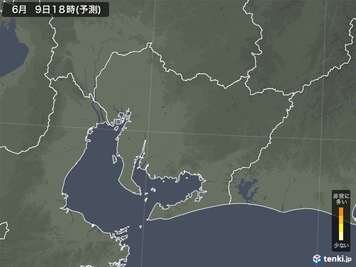 愛知県のスギ花粉飛散予測マップ 2024