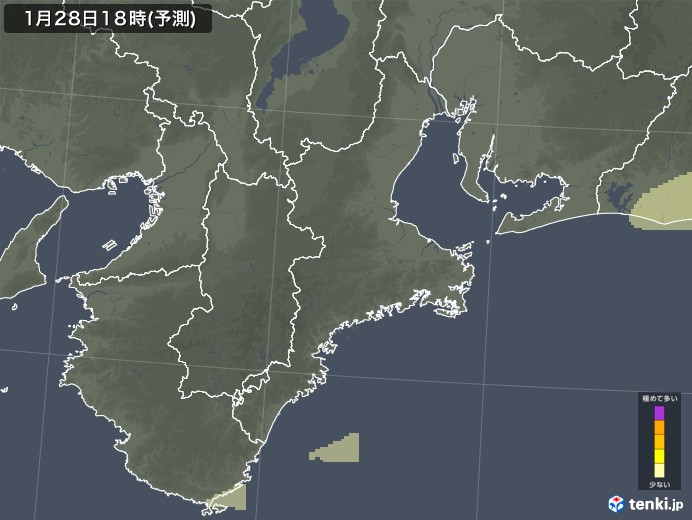 三重県のスギ花粉 飛散予測マップ 2024