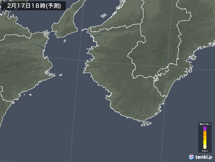 和歌山県のスギ花粉 飛散予測マップ 2024