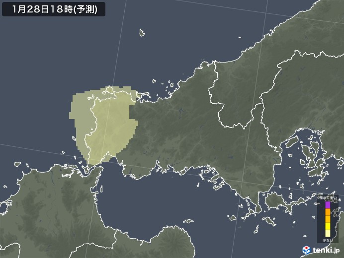 山口県のスギ花粉 飛散予測マップ 2025