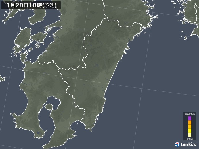 宮崎県のスギ花粉 飛散予測マップ 2024