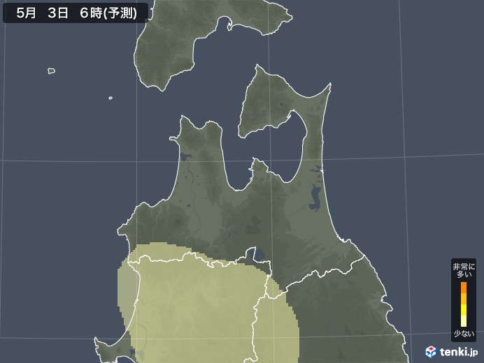 青森県のスギ花粉 飛散予測マップ 2023