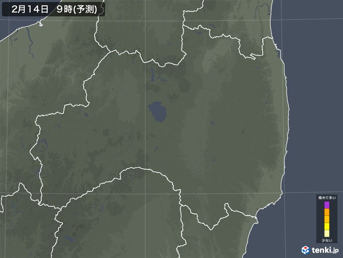 福島県のスギ花粉 飛散予測マップ 2025