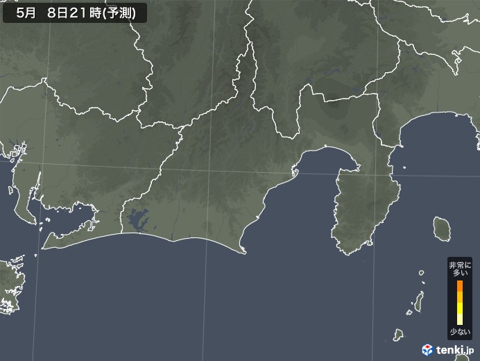 静岡県のスギ花粉 飛散予測マップ 2023
