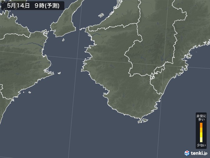 和歌山県のスギ花粉飛散予測マップ 2024