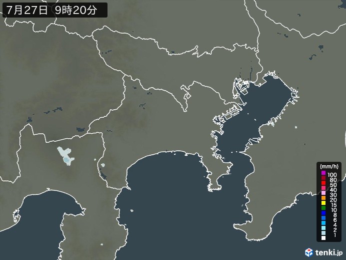 神奈川県の雨雲レーダー(実況)