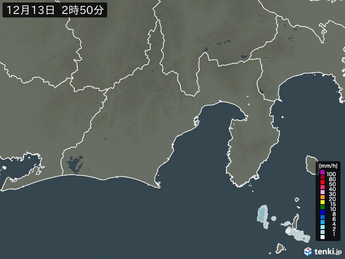 静岡県の雨雲レーダー(実況)