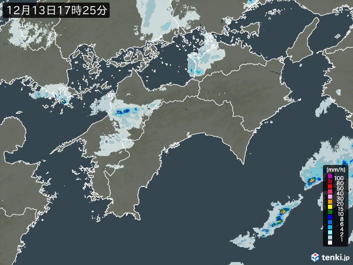 四国地方の雨雲レーダー(実況)