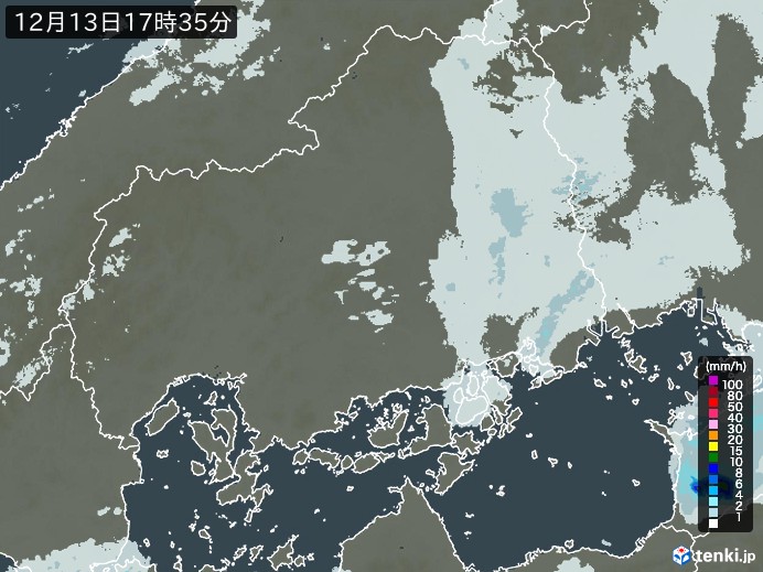 広島県の雨雲レーダー(実況)