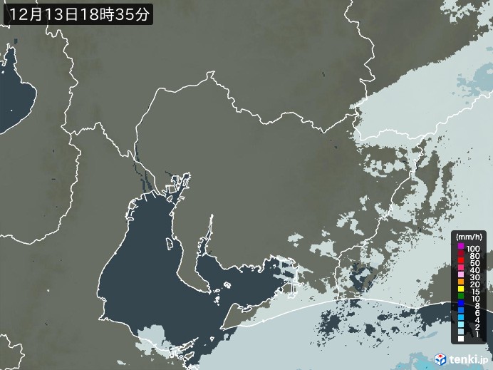 愛知県の雨雲レーダー(実況)