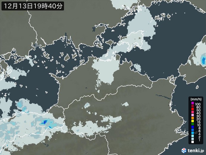 香川県の雨雲レーダー(実況)