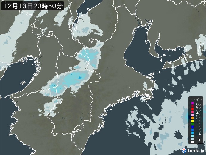 三重県の雨雲レーダー(実況)