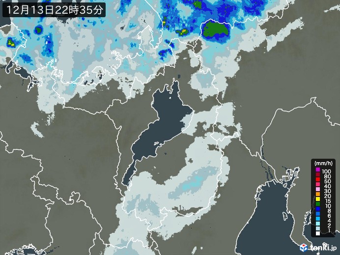 滋賀県の雨雲レーダー(実況)