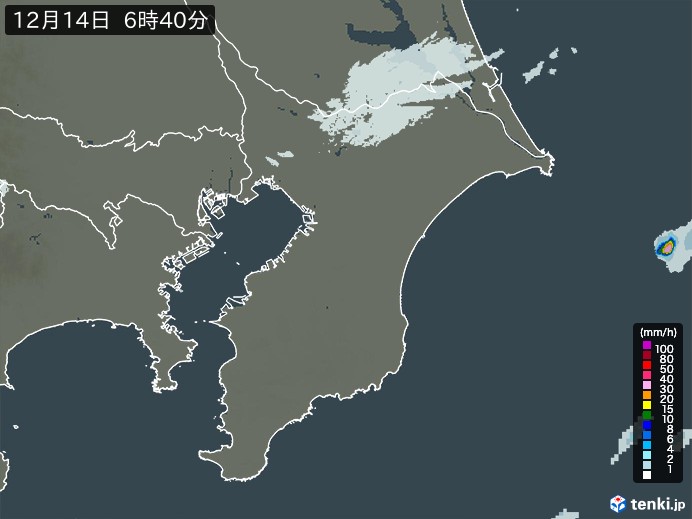 千葉県の雨雲レーダー(実況)