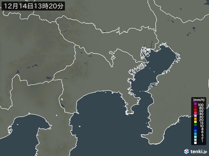 神奈川県の雨雲レーダー(実況)