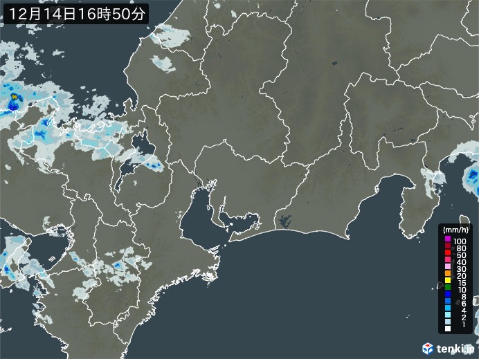 東海地方の雨雲レーダー(実況)