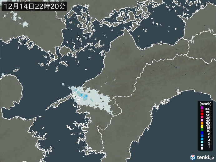 愛媛県の雨雲レーダー(実況)