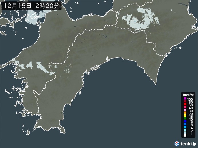 高知県の雨雲レーダー(実況)