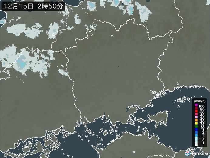 岡山県の雨雲レーダー(実況)