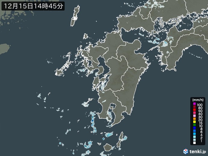 九州地方の雨雲レーダー(実況)