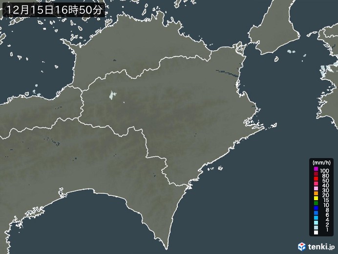 徳島県の雨雲レーダー(実況)