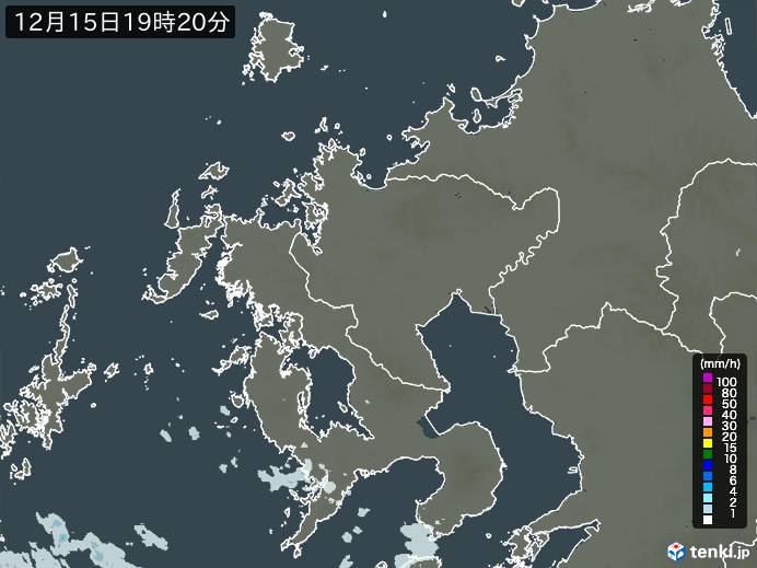 佐賀県の雨雲レーダー(実況)