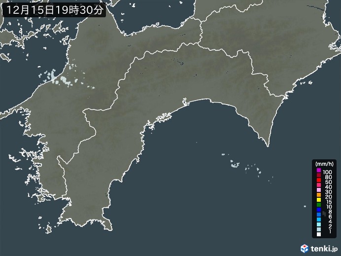 高知県の雨雲レーダー(実況)