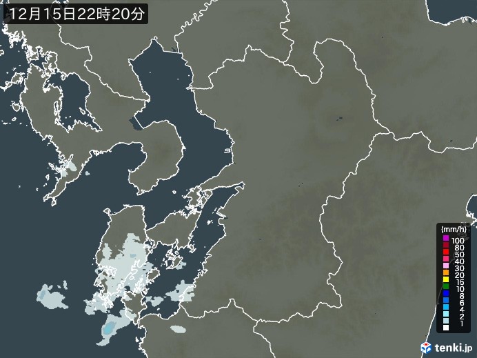 熊本県の雨雲レーダー(実況)