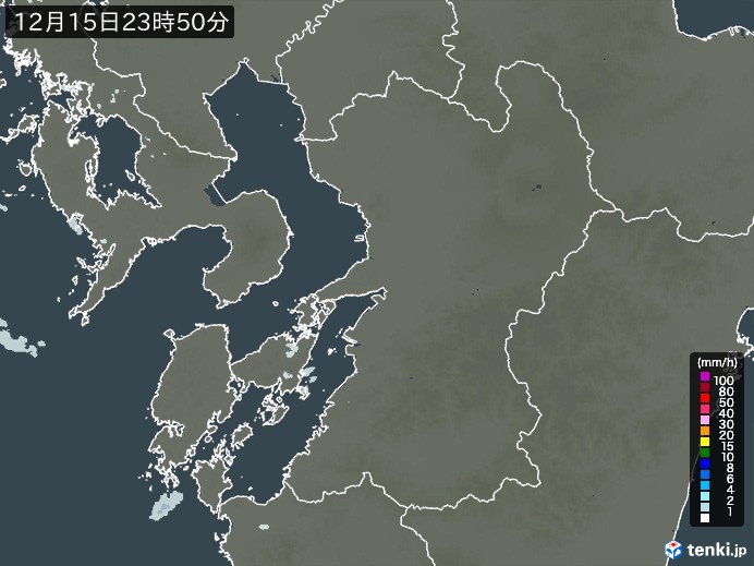 熊本県の雨雲レーダー(実況)