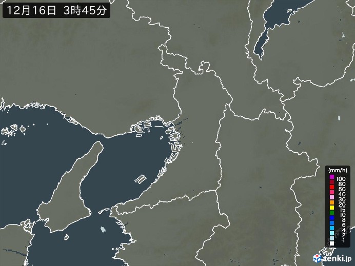 大阪府の雨雲レーダー(実況)