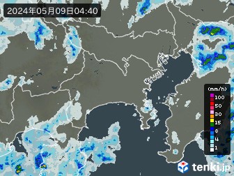 神奈川県地方の雨雲レーダー