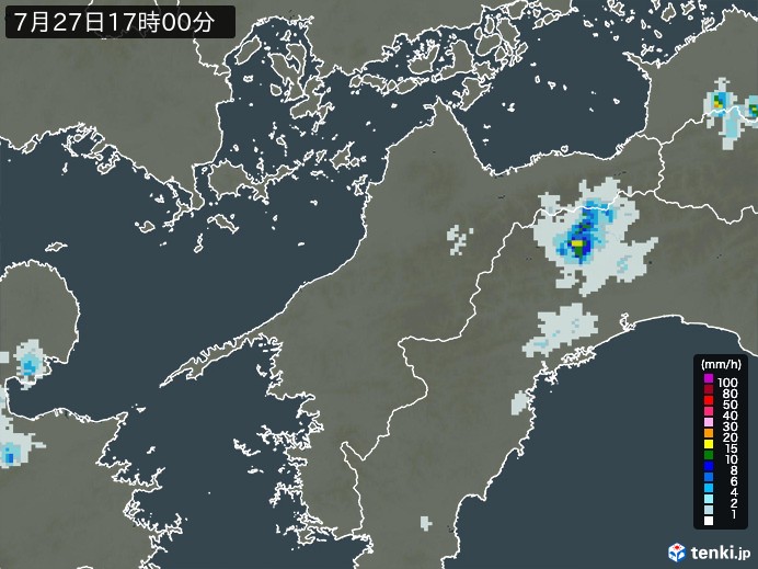 愛媛県の雨雲レーダー(過去)