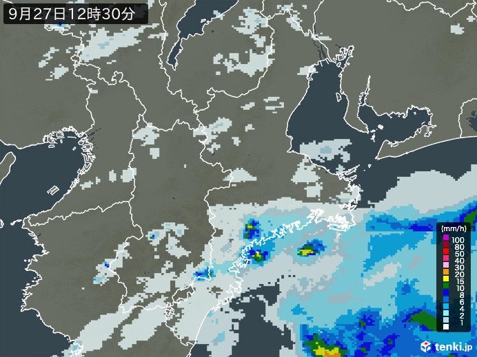 三重県の雨雲レーダー(過去)