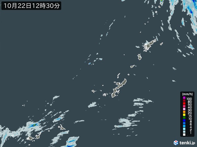 沖縄地方の雨雲レーダー(過去)