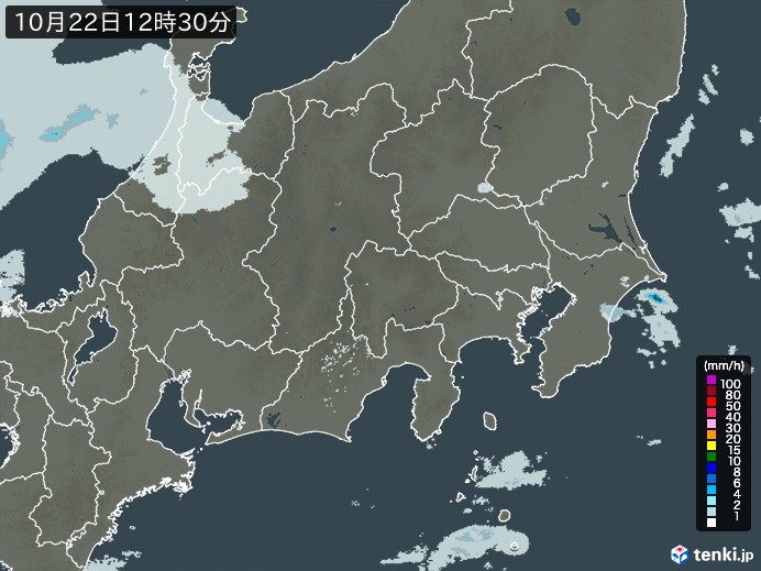 関東・甲信地方の雨雲レーダー(過去)