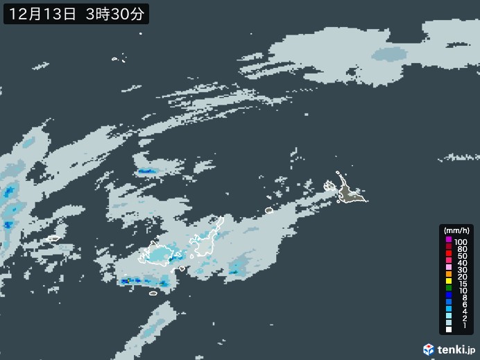 宮古島・石垣・与那国(沖縄県)の雨雲レーダー(過去)