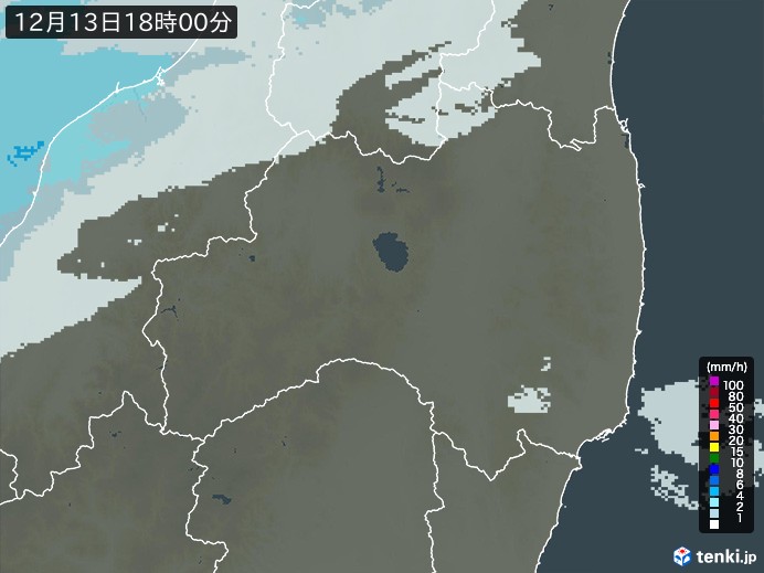 福島県の雨雲レーダー(過去)